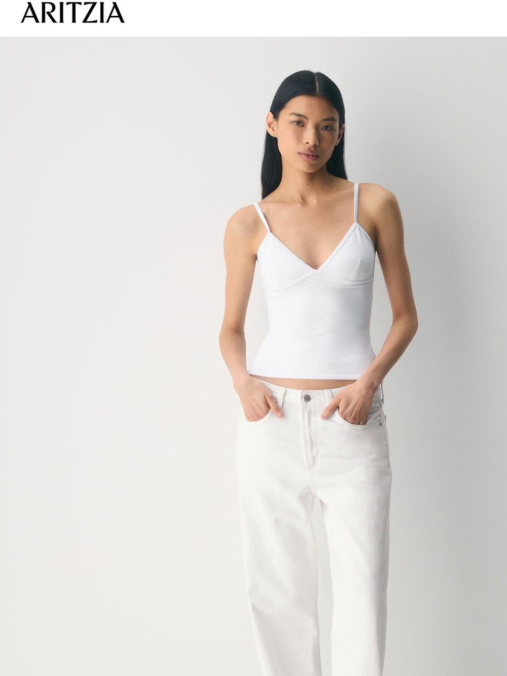 Aritzia Original Contour Sparks Tank in White Sz M